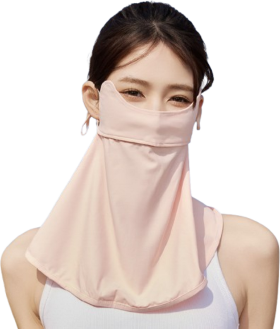 윈드플로우 1+1 자외선차단 쿨 스포츠 골프 마스크 야외 얼굴햇빛가리개, 핑크 2개