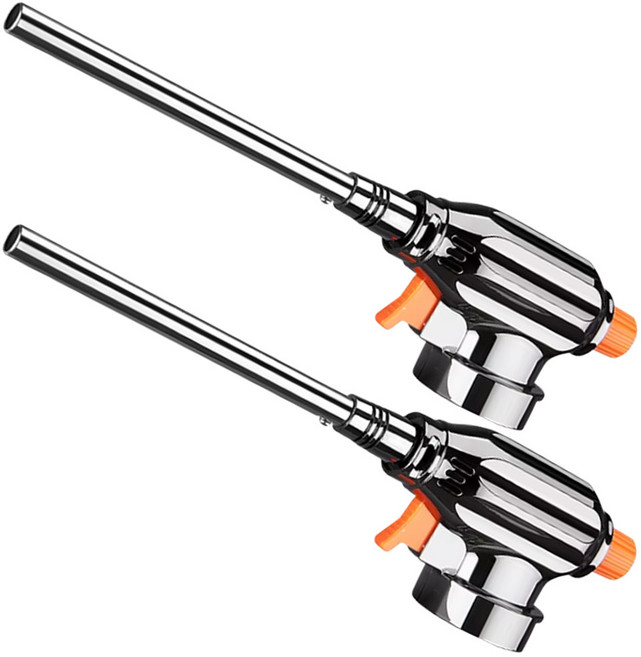 원터치 자동점화 롱토치 캠핑 토치 부탄가스 토치, 2개, SF-115