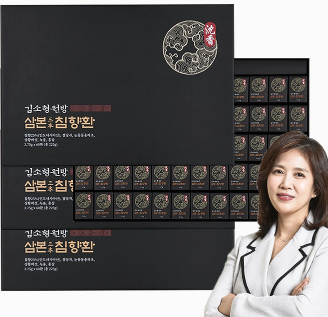 김소형원방 삼본침향환 3.75g 60환 3박스 홈쇼핑 선물, 225g, 3개