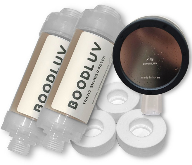 부드럽 양이온 석회수필터 2개 + 여행용 미니샤워기 1개 + 세디먼트필터 3개