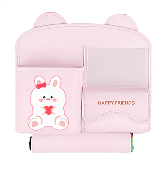 부즈푸 자동차 시트백 다용도 차량용 수납파우치 자동차 뒷좌석수납, 핑크, 1개