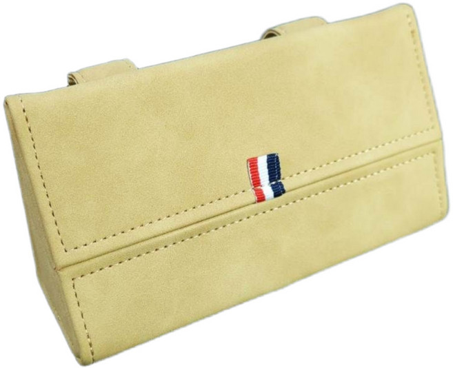 자동차 차량용 선글라스 안경 거치대 케이스 보관함 수납 포켓 클립, 1개, 베이지