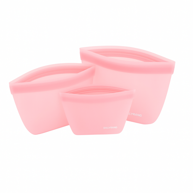 실리콘지퍼팩 3중 스탠드 밀폐 실리콘지퍼백 S+M+L 3종 세트, 레드S+M+L, 1개