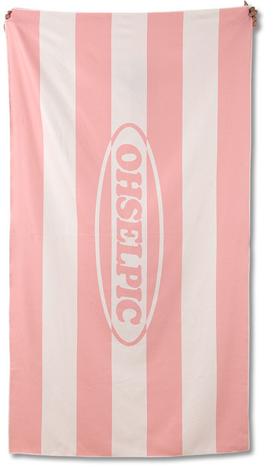 오셀픽 레트로 스트라이프 비치타올 휴양지 비치타월 특대형, 멜로우 코랄, 1개