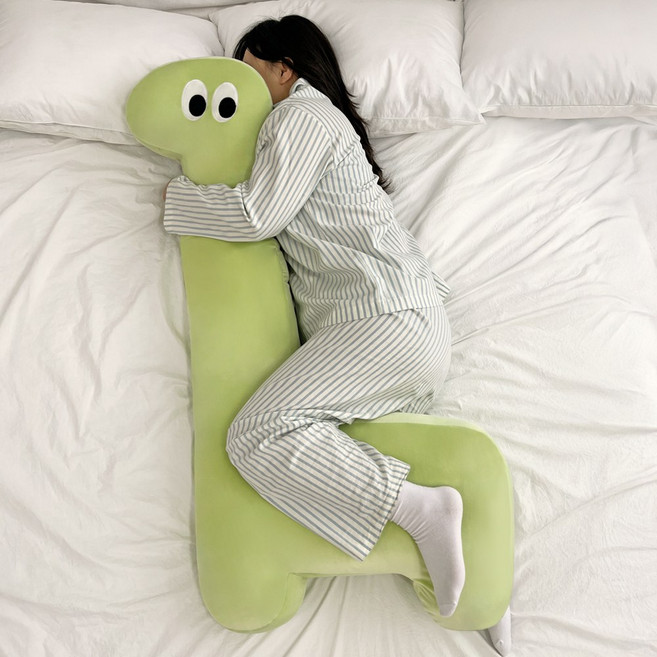 미뇽맨션 다이노 바디필로우 귀여운 반려 애착 대형 롱 모찌 인형 집들이 집순이 자취, 그린