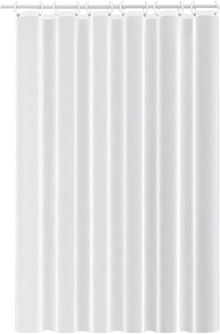 반투명 글라스 샤워 커튼 아일렛 형 고리 세트 방수 욕실 커텐 홈인테리어 목욕 용품 화장실 화이트