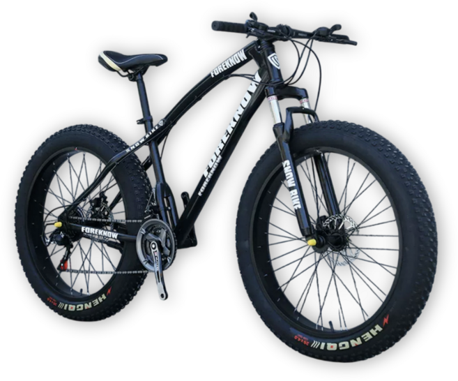 PEAK 팻바이크 풀샥 산악 자전거 MTB 광폭 타이어, 스포크, 블랙 26인치, 1개