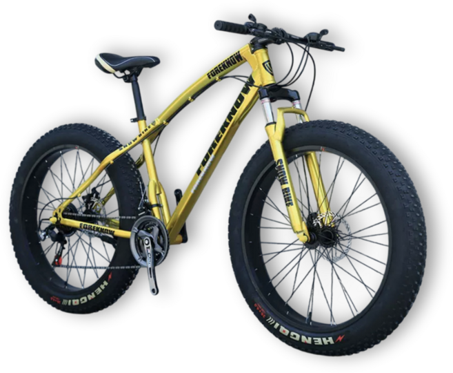 PEAK 팻바이크 풀샥 산악 자전거 MTB 광폭 타이어, 스포크, 골드 26인치, 1개