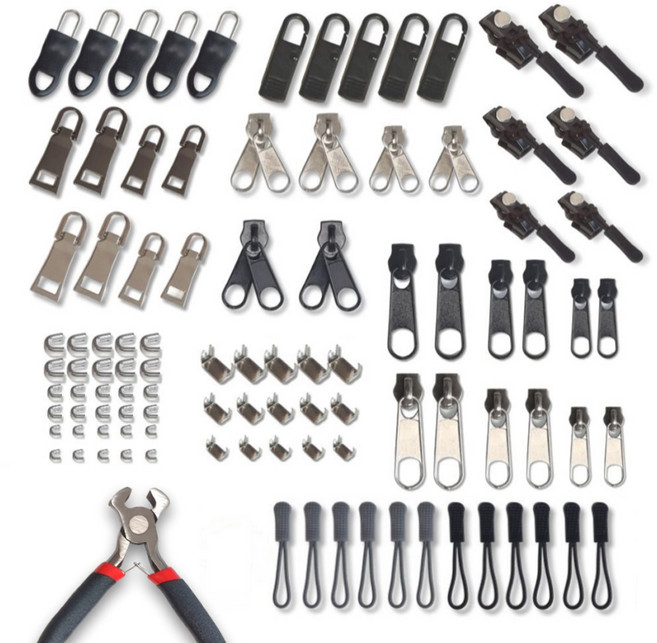 오루아 셀프 지퍼 수리 키트 100종 지퍼수선 세트, 1개