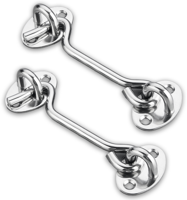 잔대리 화장실잠금장치 보조 고리 걸쇠, 실버, 2개