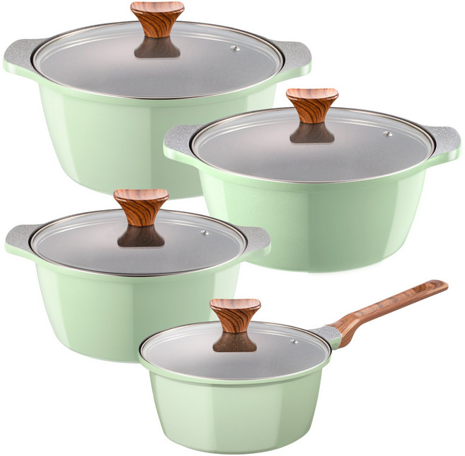 캡 스 톤 냄비 4종세트 / 가 스 용 / 안전 포장, 1세트, 18편수+20+22+24 / 가스용, 올리브