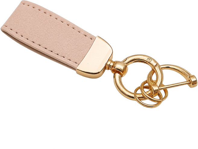 바이어블 L 가죽 키 케이스 스트랩 키링 키홀더 키링 KH17, 아이보리, 1개