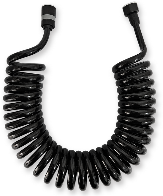 황동 스프링호스 코일샤워호스 꼬임방지 pu, 블랙, 5m