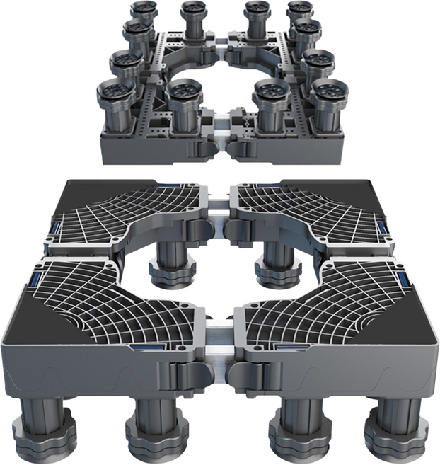 Raon 세탁기 받침대 12발, 1개, 더블 강화 프레임 그레이 12발 RJS-F03