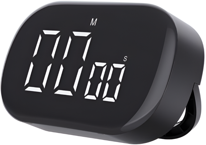 자오자오 고급 쿠킹 학습용 자석 타이머 스탑워치 LED 디지털 빅 사이즈 마그네틱 자석 운동, 1개, 블랙(흑색)