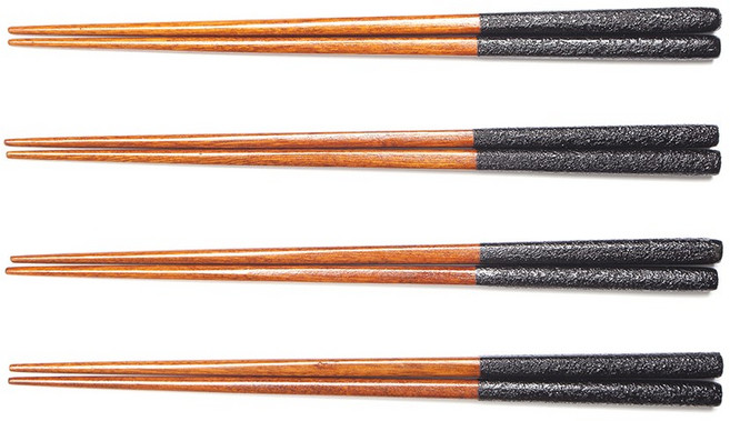 숨쉬는나무 자체제작 나무 젓가락 세트 6종, 천연옻칠, 참숯 나무 젓가락 4인세트