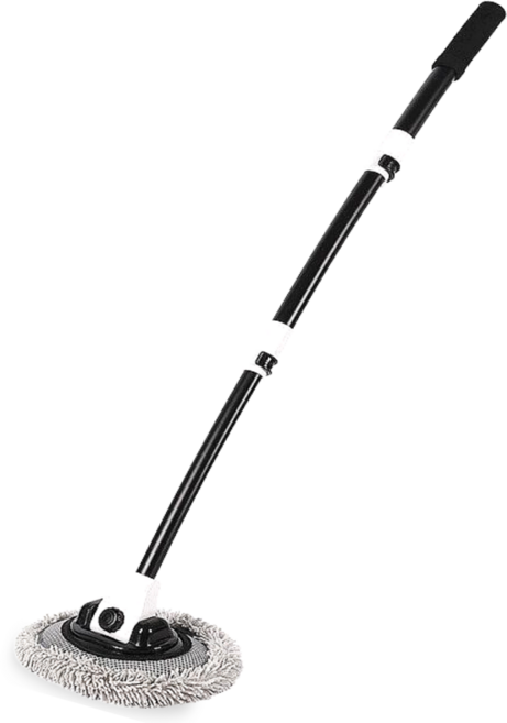 커브스 초경량 3단길이조절 세차봉 세차밀대걸레, 블랙+화이트, 1개