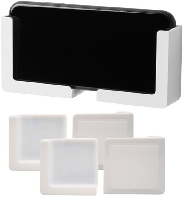 LIFIC 무타공 휴대폰 벽거치대 1+1 스마트폰 선반 벽걸이 태블릿, 부착타입, 2세트