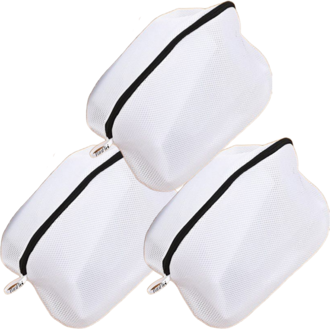 판플리 이중 메쉬 무형광 세탁망, 3개, 중형 42cm, 화이트