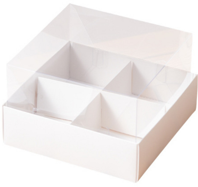 DD 컵케이크포장 칸막이 쿠키상자 디저트박스(리본증정), 4구, 5개