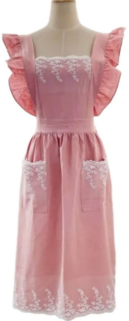 리브애즈미 여성 레이스 원피스 앞치마, 핑크, 1개