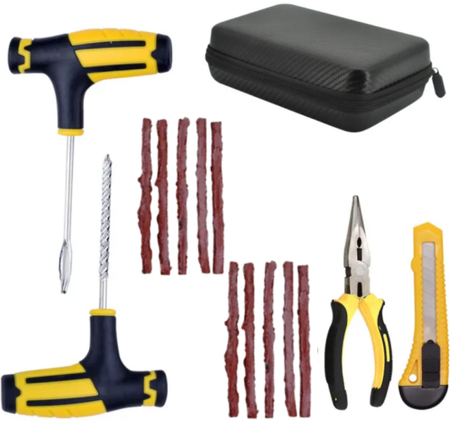 구디아 타이어 펑크 수리 보수 올인원 키트, 1세트