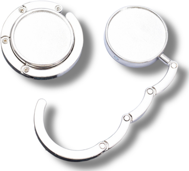 번쩍번쩍몰 휴대용 가방걸이 사무실 카페 식당 판촉용 선물용, 실버 큐빅없음, 2개