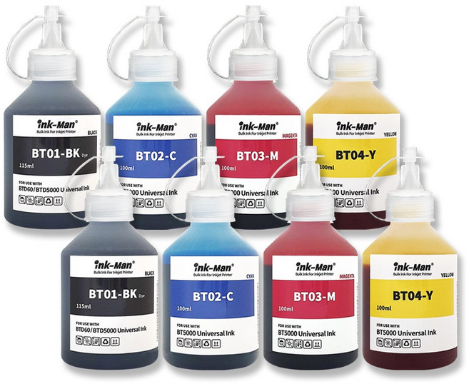 잉크맨 브라더 전기종 호환 무한공급기 무한 리필 잉크, BT 115ml+100ml 4색 2세트, 1개