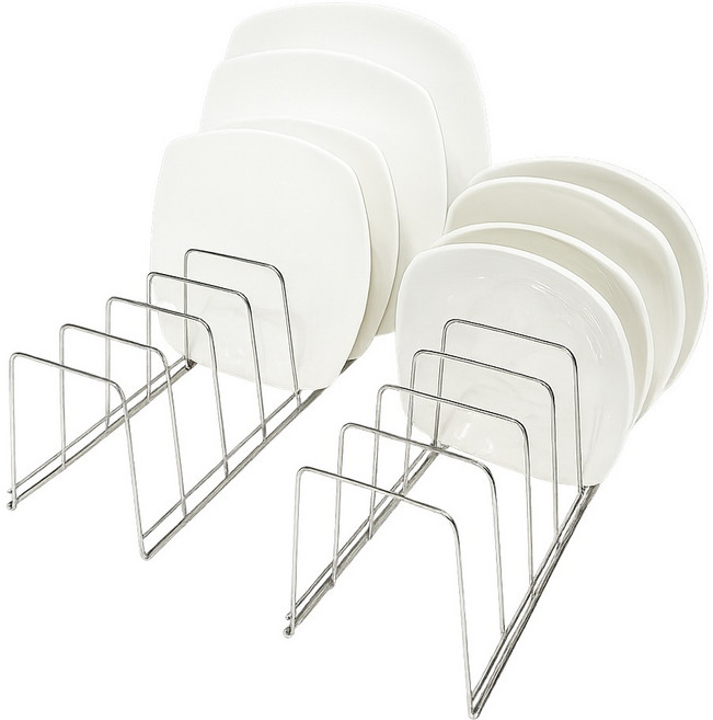 더상식 주방 깔끔 수납 거치 접시 정리대, 2개