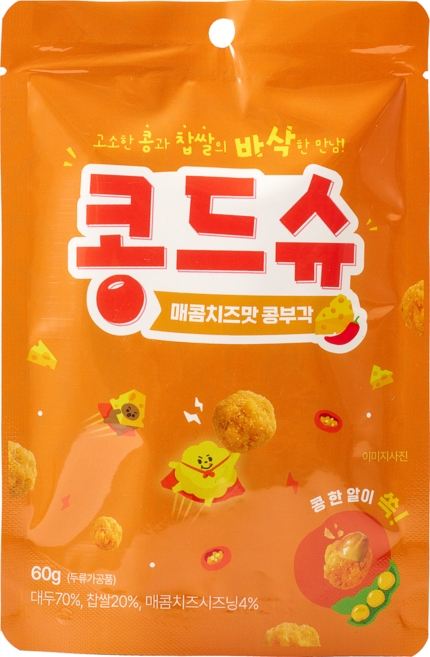 콩드슈 매콤치즈맛 찹쌀콩부각, 60g, 1개
