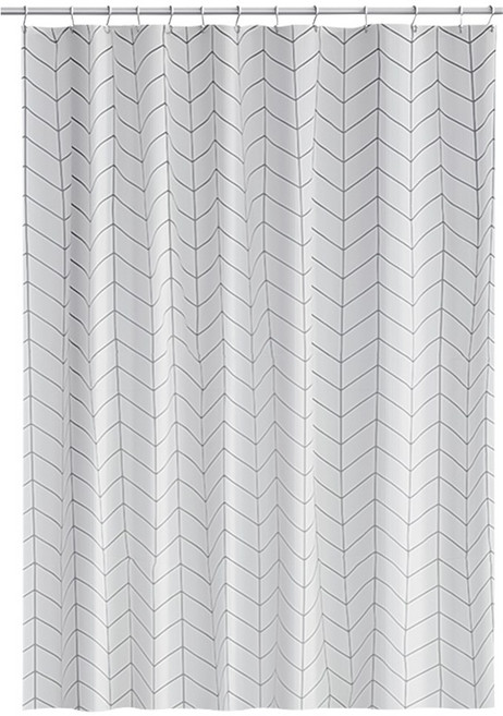 헤링본 모던 욕실 커튼+후크세트 북유럽 감성 방수 샤워 커텐 반투명 욕조 가리개 비닐 투명 화장실 목욕 용품, R79107W(헤링본화이트 180