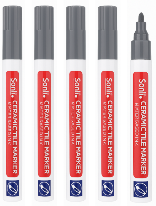 크랜브랑 쓱삭쓱싹 대용량 셀프시공 타일 줄눈 마커펜, 다크그레이, 5개