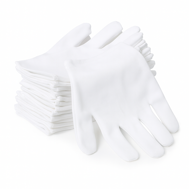살림의지혜 행사 예식용 다용도 면 장갑, 20개, 화이트