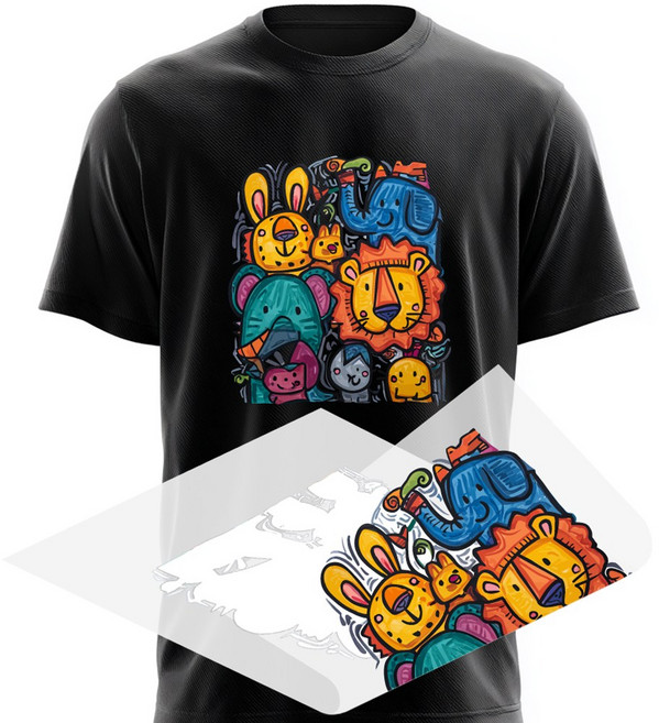 DTF 전사지제작 의류전사지 출력 A4 커스텀인쇄, DTF 전사지출력 A4 사이즈, 1개