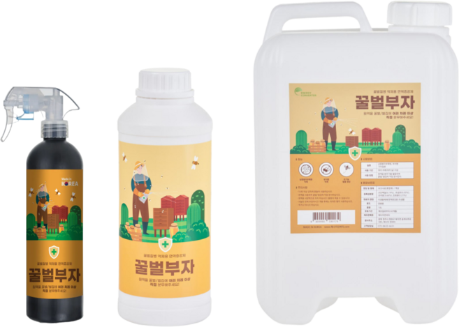 꿀벌부자 낭충봉아부패 부저 석고 백묵 노제마 병 가시 응애 집단 폐사 질병 방제 약, 1L, 1개