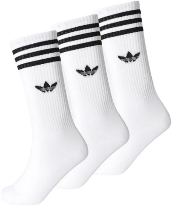 아디다스 CRW SHOCK 양말 3팩 스포츠양말 패션양말 쿠션양말, 화이트, 3개