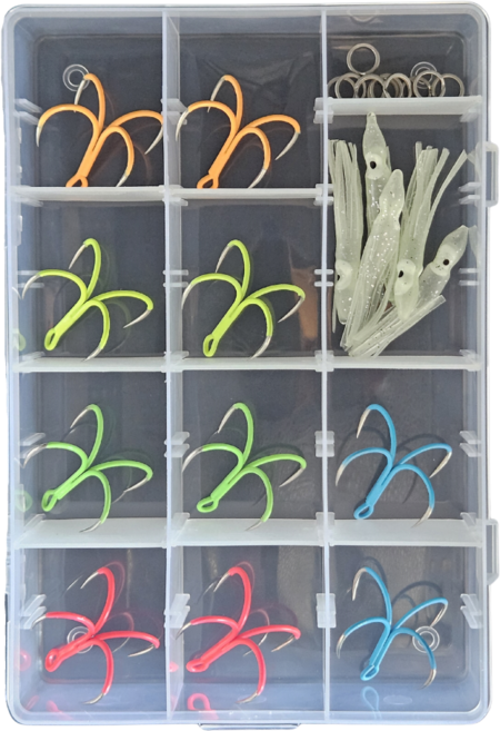 고등어 갈치 지깅 야광 콰트로훅 5색 풀셋트 10개입, 10개