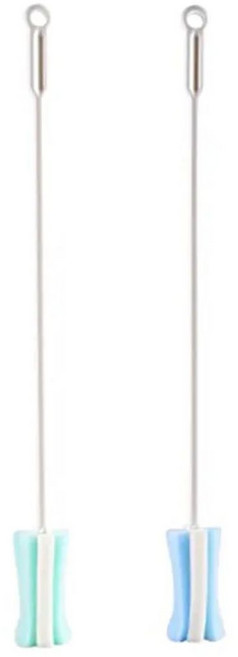 플랜메이 페트병 좁고 긴 세척 스펀지 솔 1+1, 1개, 그린+블루