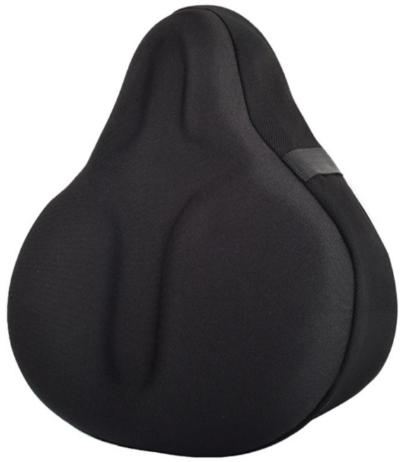 더블트리 자전거 안장 와이드 쿠션커버, 1개, 블랙