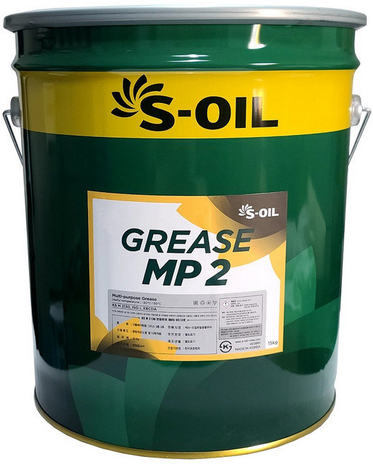 에스오일 리튬 그리스 MP2 15KG 3종 2호 다목적 범용 베어링 구리스 말통, 1개