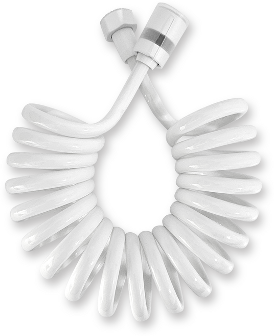 황동 스프링호스 코일샤워호스 꼬임방지 pu, 화이트, 3m