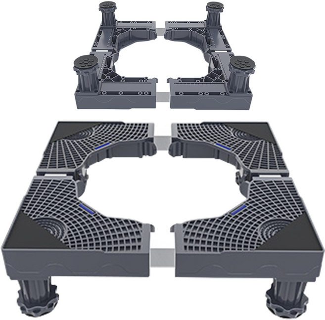 세탁기 건조기 냉장고 받침대 통돌이 아기사랑, 싱글 강화 프레임 [그레이], 1개