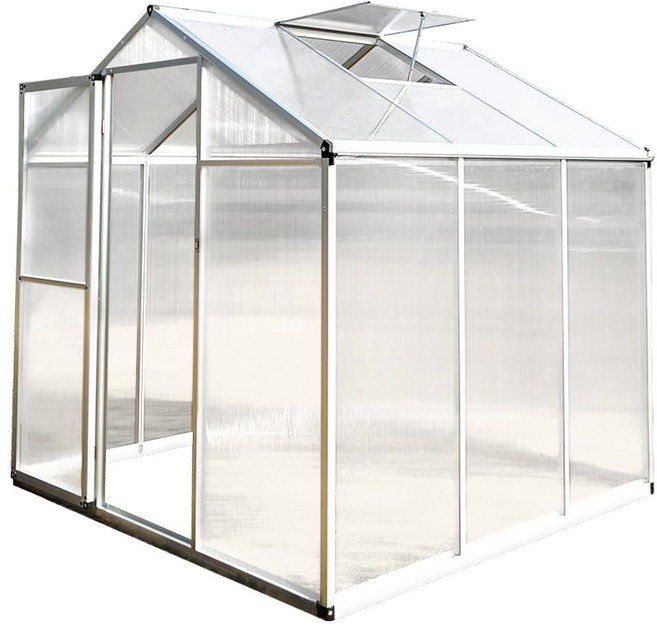 레드와이 온실 하우스 폴리카보네이트 조립식 우디가든하우스 8x6피트, 우디가든하우스 8x6피트(실버)