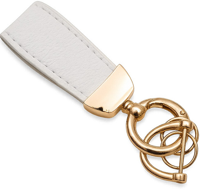 바이어블 L 가죽 키 케이스 스트랩 키링 키홀더 키링 KH17, 화이트, 1개