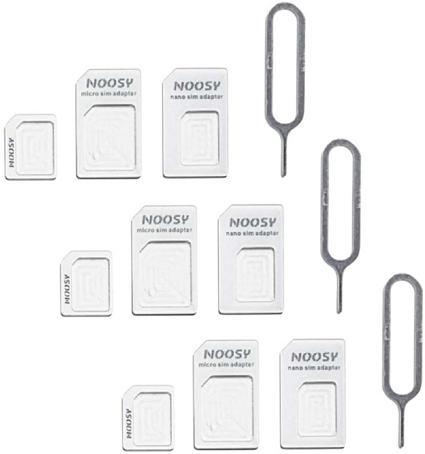 유심 변환 어댑터 세트, 3개, 화이트