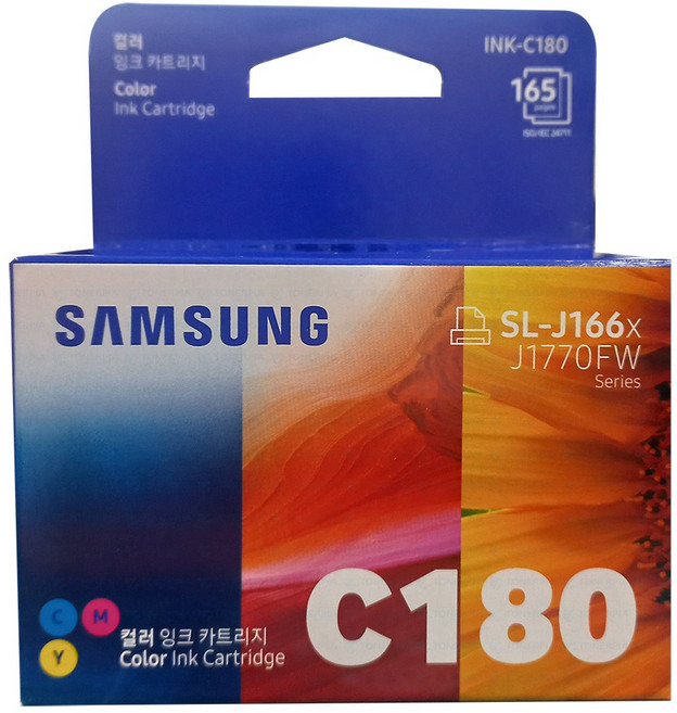 삼성 정품잉크 INK-M180 INK-C180 SL-J1660 J1663 J1665, 1개, 02_컬러잉크(C180)