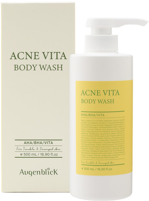몸드름 여드름 가드름 바디워시/오겐블릭 아크네 비타 바디워시 /대용량 500ml /흔적케어+바디 브라이트닝, 1개
