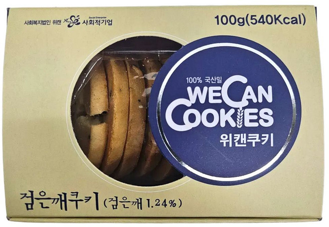 위캔 우리밀 수제 검은깨 쿠키 100g, 1개