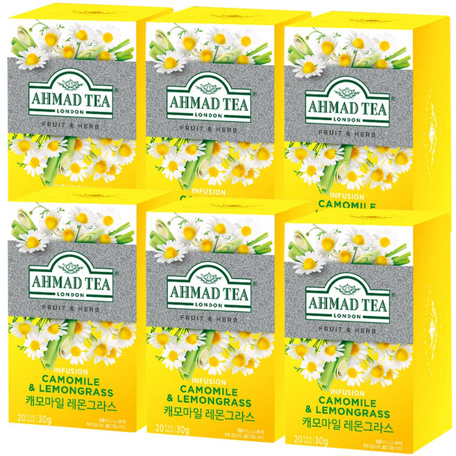 아마드티 캐모마일 레몬그라스 허브차, 1.5g, 20개입, 6개