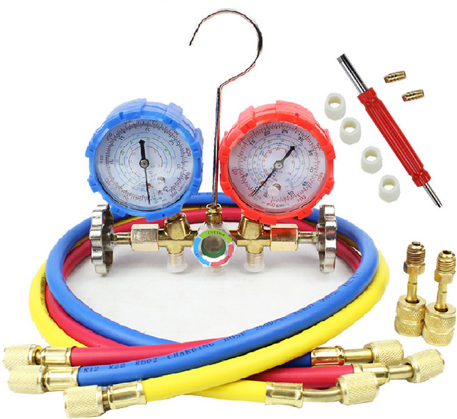 냉매게이지 R410 R22 구냉매 신냉매 겸용 매니폴드 에어컨 가스 충전, 1개